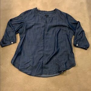 Talbots 1x Chambray Blouse